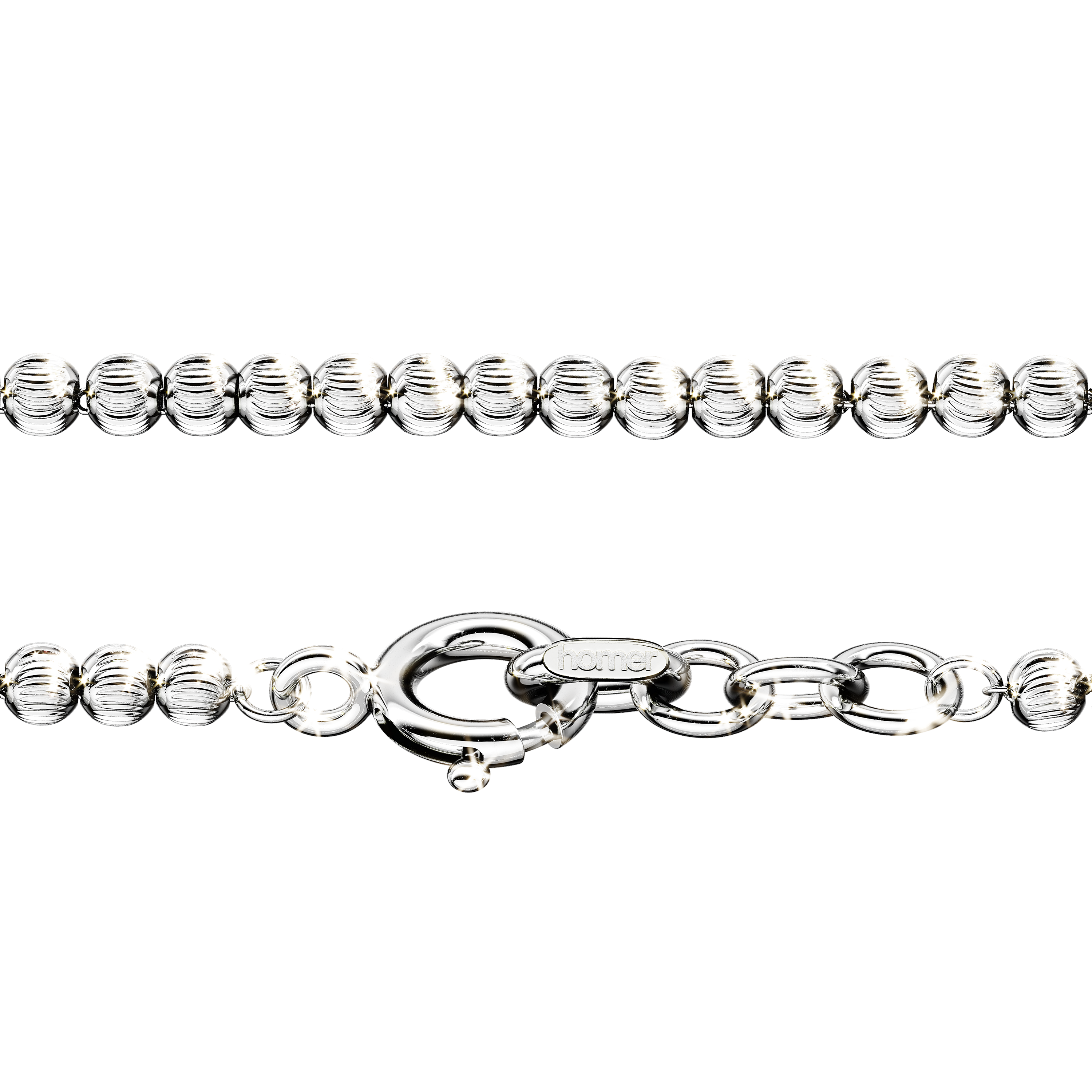 A detail of Cerra Link Chain Necklace in Silver